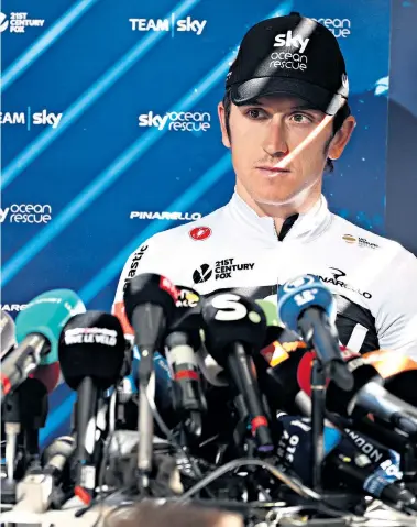  ??  ?? Staying cool: Chris Froome (left) and Geraint Thomas in a press conference