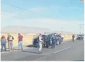  ?? ESPECIAL ?? HALLAZGO. La escena del crimen fue en la carretera entre Chihuahua y Ciudad Juárez.