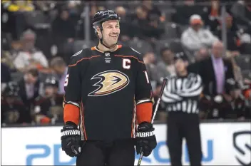  ?? PHOTO BY KYUSUNG GONG ?? Ryan Getzlaf has captained the Ducks for 12years, and his leadership will be missed when he retires at season's end.