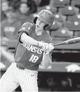  ?? MICHAEL WOODS/AP ?? Outfielder Heston Kjerstad, who was taken with the second overall pick in the MLB draft last month, signed with the Orioles on Tuesday.