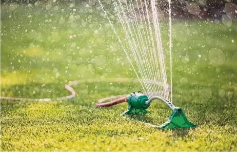  ?? Shuttersto­ck ?? How do you figure out the watering your yard needs? A general guideline is 1 inch of water per week for grass (whether that’s from rain or you watering it).