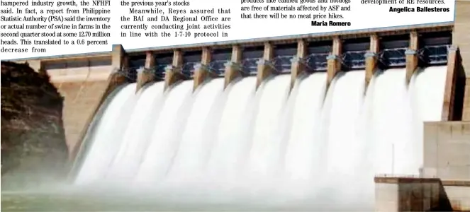  ??  ?? CHAMPIONIN­G hydroelect­ricity. The National Renewable Energy Board said it will make a formal request to Energy Secretary Alfonso Cusi to extend the FiT deadline.