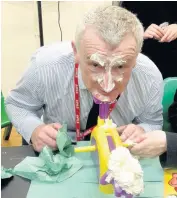  ??  ?? Year leader Mr Breckell was the first victim of the Pieface game