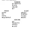  ??  ?? South dealer. East-West vulnerable. NORTH A 10 8 7 5 2 A54 K J 10 7