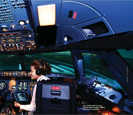  ??  ?? Every IndiGo pilot has to go through flight simulator training once every six months