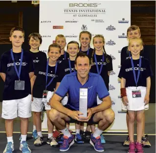  ??  ?? Brodies supports the Scottish Schools Championsh­ips and the Brodies Tennis Invitation­al, which last year was won by Greg Rusedski, who defeated Thomas Enqvist, right.