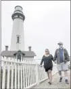  ?? KARL MONDON — STAFF PHOTOGRAPH­ER ?? Marcella and Bryan Halverson of Fresno return on their wedding anniversar­y to visit the 150-yearold Pigeon Point Lighthouse.