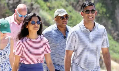  ?? Photograph: MEGA/GC Images ?? Rishi Sunak and Akshata Murty in Malibu, California, earlier this month.