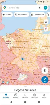  ??  ?? Haben Sie die Covid-19-info in Google Maps aktiviert, sehen Sie die aktuellen Fallzahlen je 100 000 Einwohner. Leider gibt es keine genaueren Zahlen, etwa je Landkreis oder Stadt.