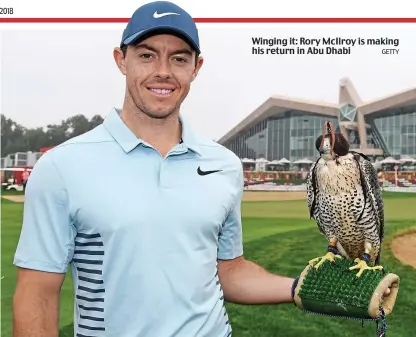  ??  ?? Winging it: Rory McIlroy is making his return in Abu Dhabi GETTY