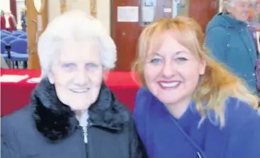  ??  ?? Meeting people Ninety-nine year old EK resident Susan Whitehead meets her MP