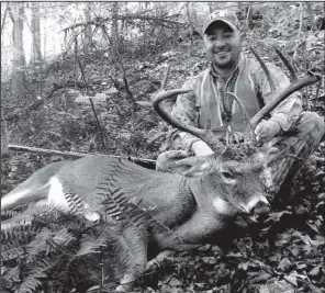  ??  ?? Michaiah Stanley bagged
Photo submitted by Mike Stanley
this giant buck Oct. 22 while hunting with Mike Stanley of Highland, his father, in the Sylamore Wildlife Management Area.