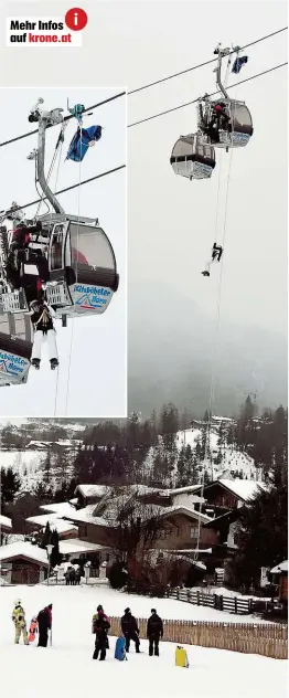  ??  ?? Etw a20 Personen mussten in Kitzbüh el ab. eseilt w erden.