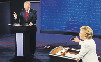  ?? Foto: Getty Images ?? Skutečná debata Donald Trump a Hillary Clintonová v říjnu 2016 při televizní debatě v Las Vegas.