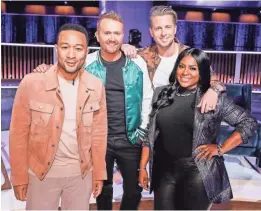 ?? TRAE PATTON/NBC ?? John Legend, from left, Shane McAnally, Ryan Tedder and Ester Dean are looking for the next big songwriter in NBC’s new reality competitio­n “Songland.”