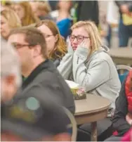  ?? Liam Richards, Canadian Press ?? Residents of Humboldt, Saskatchew­an, attend a news conference there Saturday.