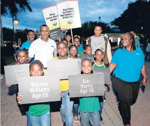  ?? CONTRIBUTE­D ?? The Child Developmen­t Agency on Saturday staged its annual candleligh­t vigil and concert at Emancipati­on Park in New Kingston. Held on World Day for the Prevention of Child Abuse, the agency was joined by sponsors FLOW and the Ministry of National...