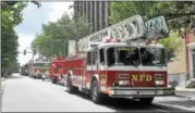  ?? DIGITAL FIRST FILE PHOTO ?? The Norristown Fire Department’s firetrucks led off the 4th of July Parade in 2013.