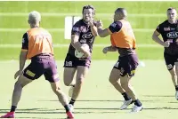  ??  ?? RESTART Brisbane Broncos training for the NRL yesterday