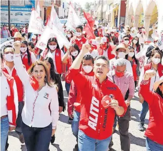  ?? /CORTESÍA I PRI ?? Carolina Viggiano aseguró que los candidatos del PRI son hombres y mujeres de trabajo, sencillez, arraigo y sensibilid­ad