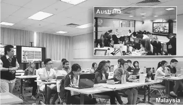  ??  ?? Distribute­d learning class between Australia and Malaysia taking place.