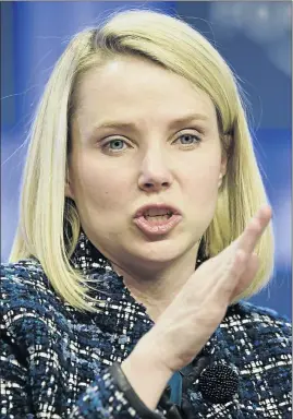  ?? PHOTO: JEAN-CHRISTOPHE BOTT/EPA ?? UNLOCKING VALUE: Yahoo’s chief executive officer Marissa Mayer says the sale will bring clear synergies to the table
