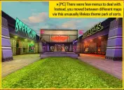  ??  ?? [PC] There were few menus to deal with. Instead, you moved between different maps via this unusually lifeless theme park of sorts.