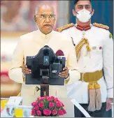  ?? ANI ?? President Ram Nath Kovind addresses during the At Home Ceremony at Rashtrapat­i Bhavan on Saturday.