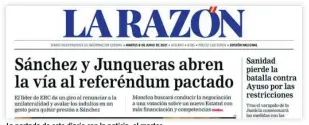  ??  ?? La portada de este diario con la noticia, el martes