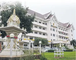  ??  ?? A view of the exterior of the imposing Phayao provincial hall, the province’s highest seat of government, which recently threw a warm welcome for Mr Narongsak when he joined as governor.