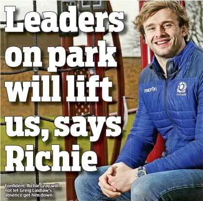  ??  ?? Confident: Richie Gray will not let Greig Laidlaw’s absence get him down
