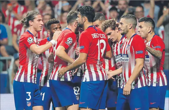  ?? FOTO: J.A.S. ?? El Atlético de Madrid sacó adelante un partido muy complicado ante un rival que se mostró ordenado, serio y también valiente