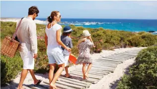  ??  ?? Seaside pleasures: Blue horizons, soft sand and a salty breeze reviving your senses