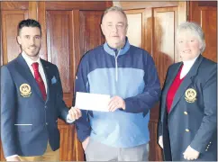  ?? ?? Mount View Fitted Furniture sponsor Lismore Golf Club’s Spring League: (l-r) William Curley (captain), Anthony O’Rourke (sponsor and vice president) and Daphne Power (president).