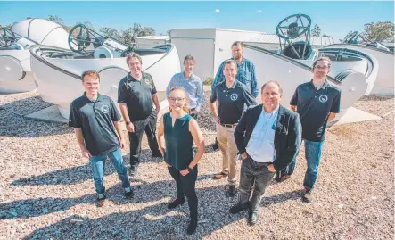  ??  ?? STARGAZERS: USQ planet hunters include (back, from left) Dr Brett Addison, Professor Jonti Horner, Duncan Wright, Assistant Professor Peter Plavchan (George Mason University), Mathieu Clerte, (front, from left) Dr Belinda Nicholson, Professor Rob Wittenmyer and Professor Brad Carter. Picture: USQ Photograph­y