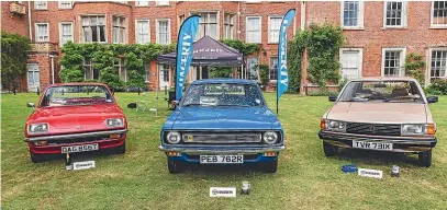  ??  ?? The Vauxhall Chevette (runnerup) and Peugeot 305 (People’s Choice) flank the Best in Show Morris Marina.