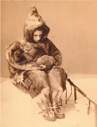  ??  ?? Franz Boas posing in Inuit garments, 1885