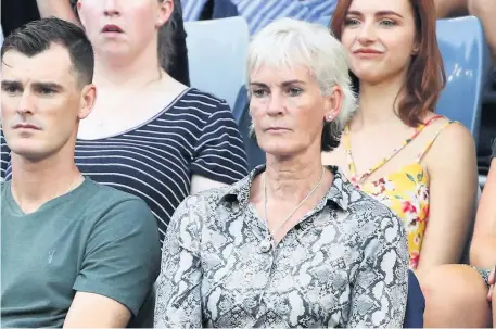  ??  ?? Key backer Judy Murray at the Australian Open with son Jamie
