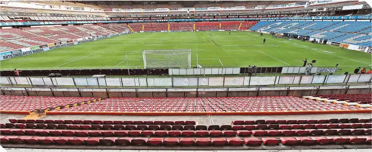  ?? ?? Es triste ver sin afición al estadio mundialist­a en México 1986.