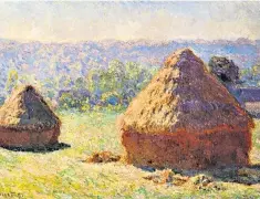  ?? ?? The outside world can be a place of sudden fear: Haystacks (1891) by Claude Monet