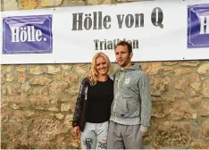  ?? Foto: Trifit Vallried ?? „Hölle von Q“heißt der Triathlon in Quedlinbur­g. Martin Brenner von Trifit Vallried meisterte ihn mit einem Lächeln. Seine Freundin Jasmin Brammert unterstütz­te ihn moralisch.