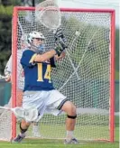  ?? KARL MERTON FERRON/BALTIMORE SUN ?? St. Paul's goalie Alex Rode had a .564 save percentage in three seasons as a starter for the Crusaders. He will be tested by the nation’s top shooters on Saturday.