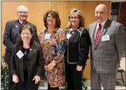  ?? PHOTO PROVIDED ?? SUNY Ulster Alumni Hall of Fame inductees, from left, Dan Reinhard, Manna Jo Greene, Cheryl D. Bowers, Lisa I. Pacht, and Lawrence Barrett.