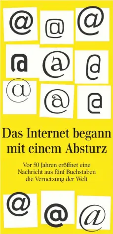  ?? GRAFIK: HASSÂN ALMOHTASIB ?? Das @-Zeichen im Wandel der Zeit: Die erste E-Mail schickte ein Student von Los Angeles nach Stanford.