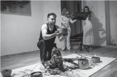  ?? ?? Victor Agius , Mariella Cassar Cordina, Terrae performanc­e, Iniala Gallery 2018