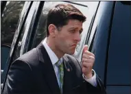  ?? Associated Press ?? Ryan: House Speaker Paul Ryan of Wis. leaves the White House in Washington on Friday, after meeting with President Donald Trump.