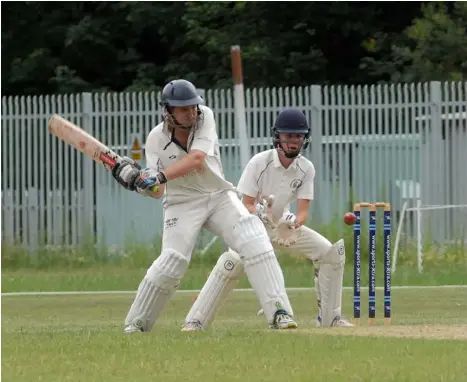  ?? Picture: Steve Smyth ?? Stuart Barrable smashed a remarkable 160 off 100 deliveries for Twyford but the match was abandoned after skipper Sanjeev Jain injured his cheekbone and was taken to hospital