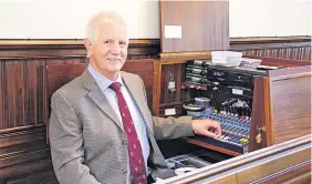  ?? ?? Sound Blairgowri­e Parish Church’s sound system being supervised by Brian Webster