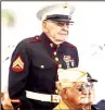  ?? NEWS-SENTINEL FILE PHOTOGRAPH ?? Corporal Frank Wright stands to be recognized for his service in the Marines during a Memorial Day service at Cherokee Memorial Park and Funeral Home in 2019.