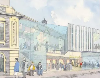  ??  ?? Artist’s impression­s of how Maesteg Town Hall could look after redevelopm­ent